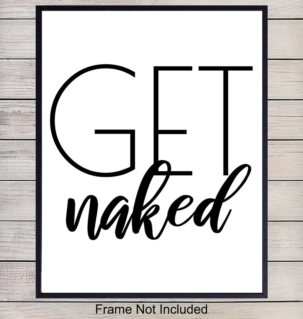 Get Naked Wall Art Print Typography Yellowbird Art Design