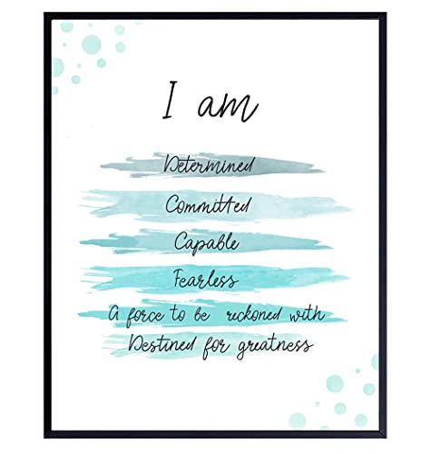 Affirmations Wall Art - I Am Positive Affirmations Wall Decor - Self ...