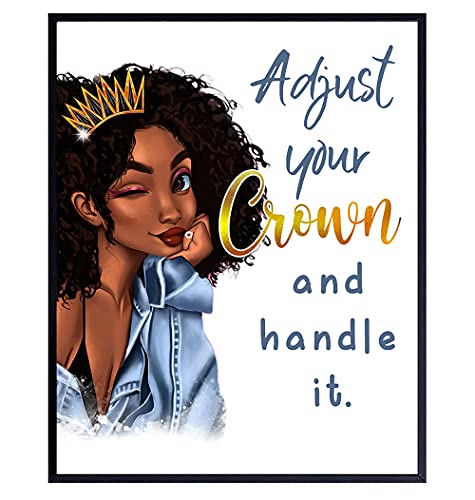 African American Woman Wall Art - Black Queen - Inspirational Quotes ...