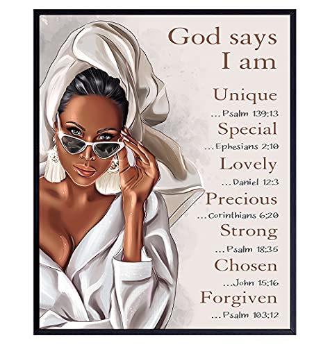 African American Women, Girls, Teens - Religious Black Art - God Says ...