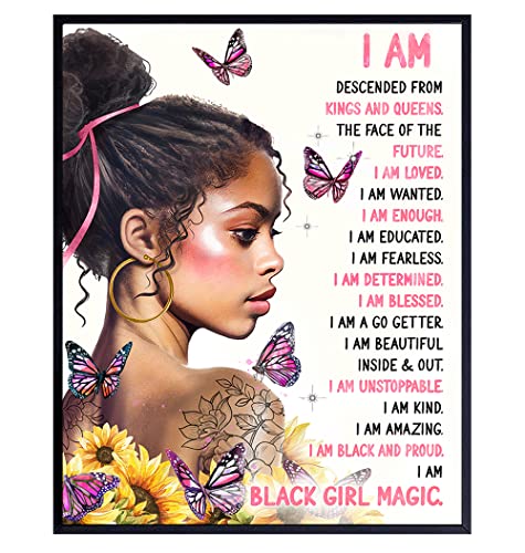 African American Women Wall Art - Pink Inspirational Quotes Wall Art