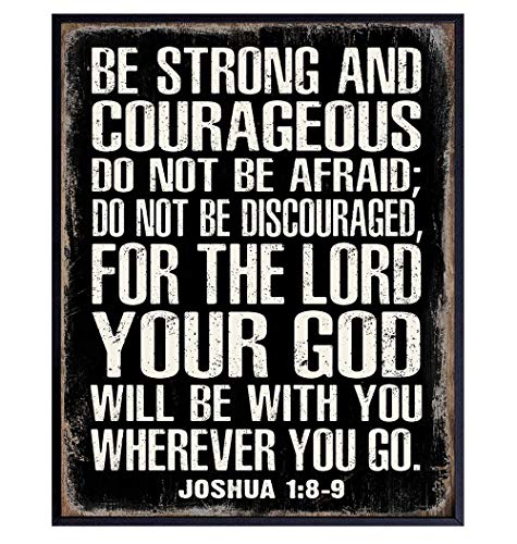 Be Strong And Courageous Scripture Wall Art Masculine Christianity