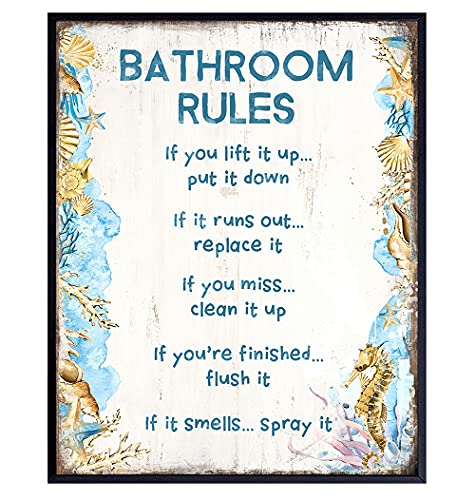 Beach Bathroom Decor - Starfish, Seashells Bathroom Decorations - Nautical Bathroom Decor - Bath ...