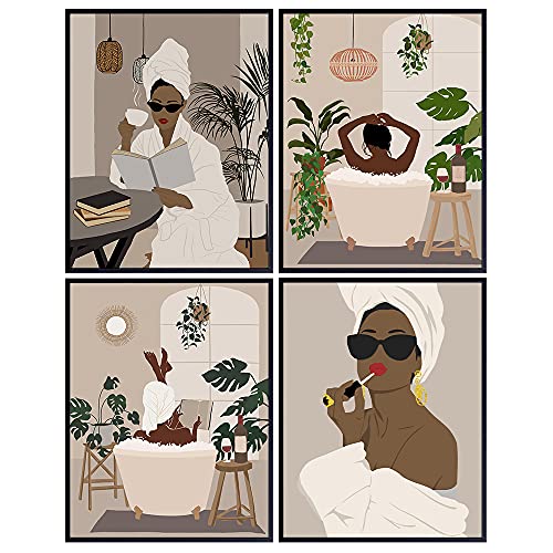 Black Art - African American Bathroom Decor - African American Women, Woman - Afro Wall Art ...