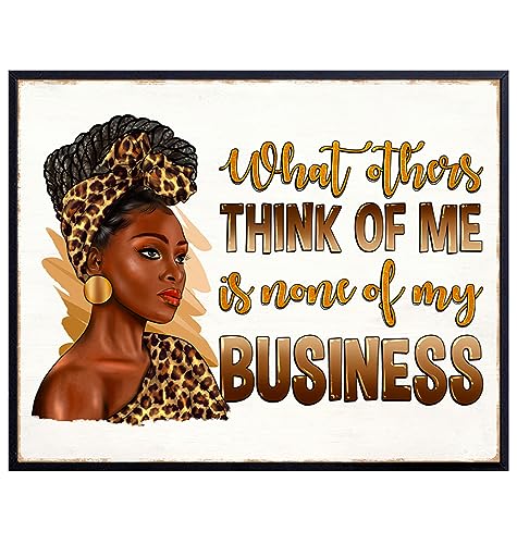 Black Art Badass Affirmations For Women - Inspirational Quotes Wall Art ...