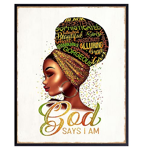 Christian Gifts for Black women - Bible Verse Inspirational Quotes Wall ...