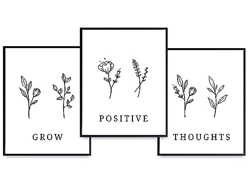 Grow Positive Thoughts Inspirational quote - Motivational Wall Art ...