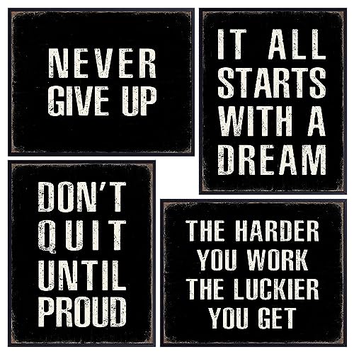 Home Office Wall Decor for Men - Motivational poster Set - Motivational ...