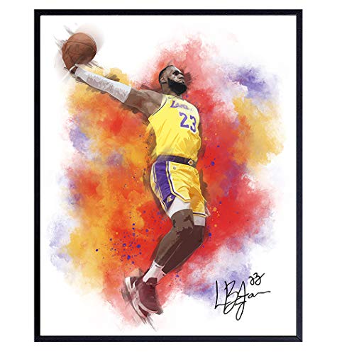 Lebron James Wall Art - LA Lakers Bball Basketball Wall Decor - Lebron