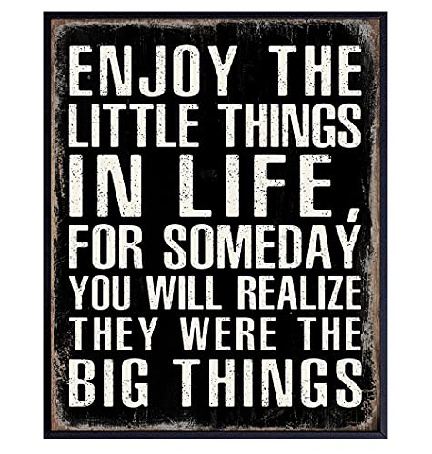 Life Quotes Wall Art - Enjoy The Little Things Sign - Positive Quotes ...