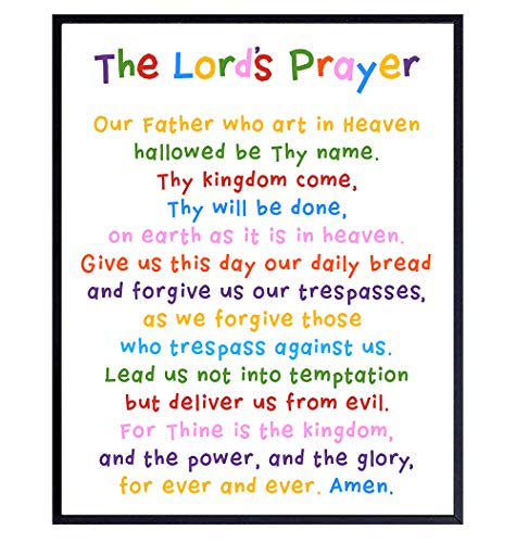 Lords Prayer Wall Art - Religious Bible Study Scripture Decor for ...