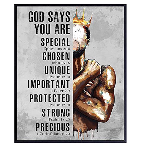 Motivational Black Art - Religious Wall Decor - African American Wall ...