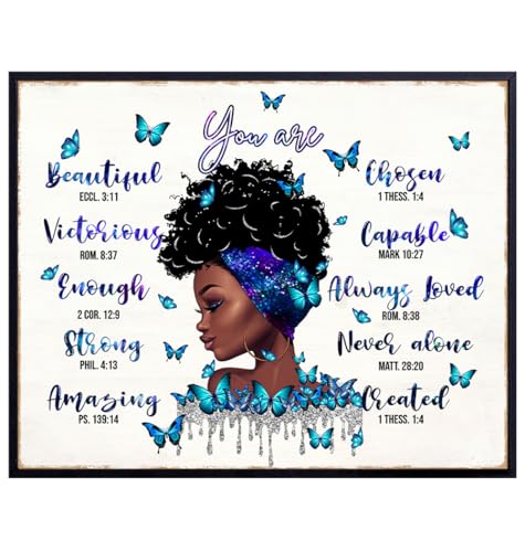 positive Affirmations for Black women - Black Girl Bible Verses Wall ...