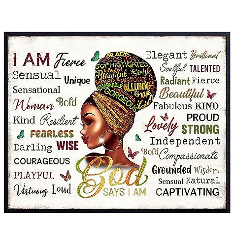 Religious positive Affirmations for Women - Black Art Inspirational ...