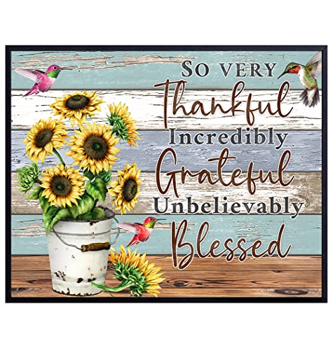 So Very Thankful Incredibly Grateful Unbelievably Blessed Wall Art ...