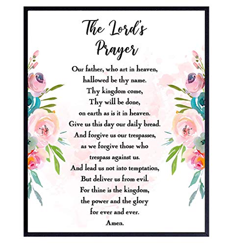 The Lords Prayer Wall Decor - Scripture, Religious Bible Verse Wall Art ...