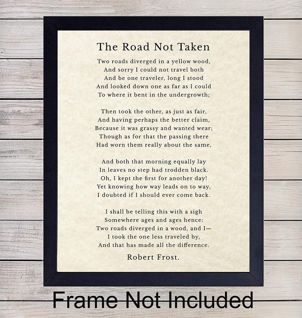 The Road Not Taken Poem Wall Art - Yellowbird Art & Design