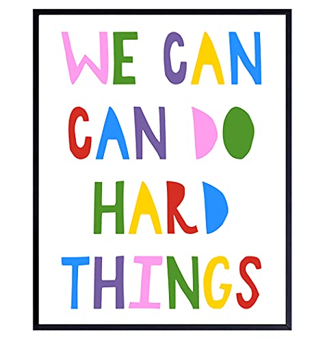 We Can Do Hard Things Sign - Motivational Posters for Kids 8x10 - Kids ...