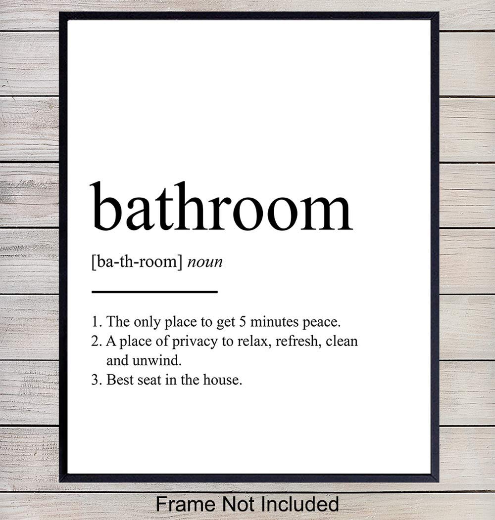 Bathroom Definition Typography Wall Art Poster Print Yellowbird Art 