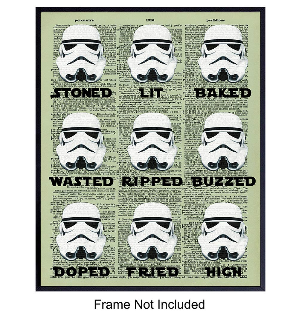 Dope Stoner Stormtrooper Art Print Upcycled Dictionary Wall Art Poster Chic Home Decor For Man Cave Living Room Dorm Office Game Room