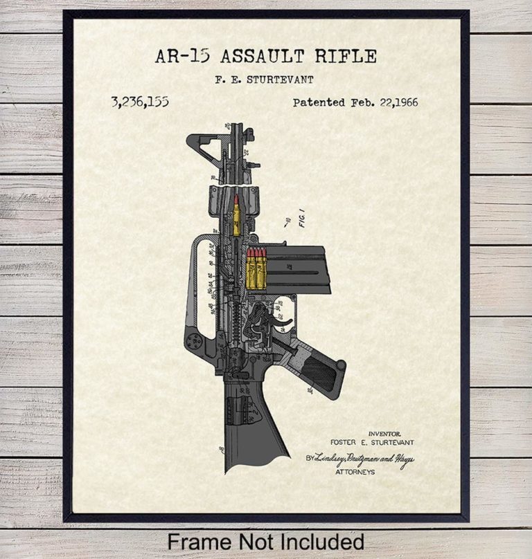 AR15 & M16 Assault Rifle Patent Art Print Vintage Wall Art Poster ...