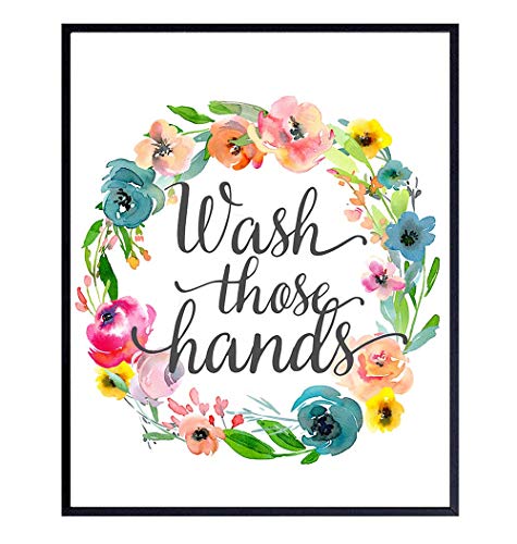 Wash Your Hands Restroom Sign Bathroom Decorations For Women Bathroom Wall Art Decor Shabby Chic Rustic Country Bath Wall Decor For Home Or Office 8x10 Picture Poster