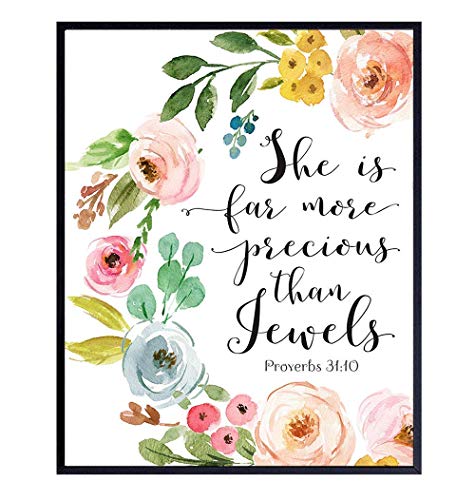 Proverbs 31 - Bible Verse Wall Art for Girls, Women, Teens - Religious ...