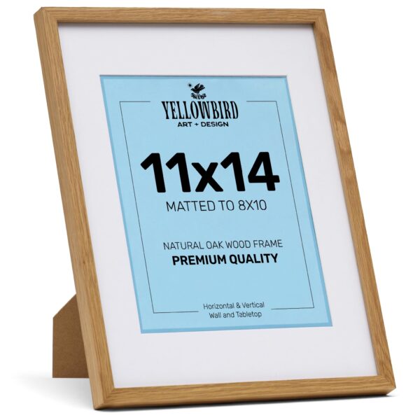 YELLOWBIRD ART & DESIGN 11x14 Picture Frame with Mat - Wood Picture Frames 11x14 Matted to 8x10-11x14 Frame Natural Wood Wall Frames - 11 x 14 Picture Frame with Mat Included and Real Glass - B0DFDM4995