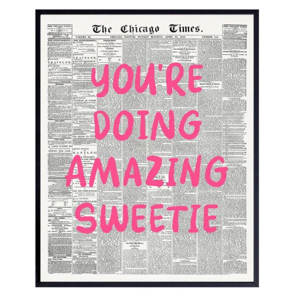 Inspirational Quotes Wall Art & Decor - Positive Affirmations Wall Decor - Office Wall Art for Women - Cute Office Decor - Teen Girls Bedroom Decor Aesthetic - Happy Quotes Motivational poster 8x10 - B0DMPM8RZ3