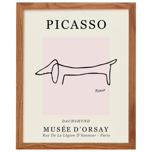 Pablo Picasso Wall Art & Decor FRAMED - Dog Wall Decor - Mid-Century Modern Room Decor, Abstract Art, Minimalist Wall Decor, Line Art Wall Decor, Gallery Wall Art, Museum Posters - Art Gifts for Women - B0DQLR826H