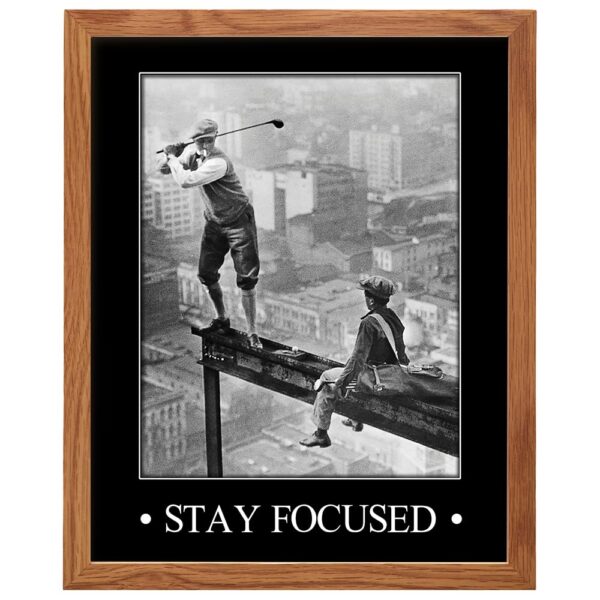 Motivational, Inspirational Art Print FRAMED - Vintage Golf Wall Art Poster- Chic Rustic Home Decor for Bedroom, Den, Man Cave, Game Room, Office - Great Easy Gift for Golfers - 8x10 Photo - B0DQQ7VQQX