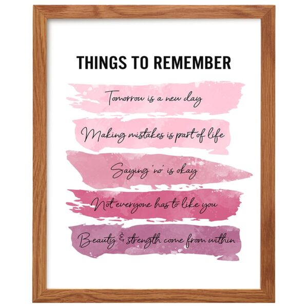 Positive Inspirational Quotes Wall Decor FRAMED - Uplifting Encouragement Gifts for Women, Girls, Teens, Daughter, Best Friend - Pink Motivational Wall Art Poster for Home Office, Bedroom, Bathroom - B0CT3XZRP5