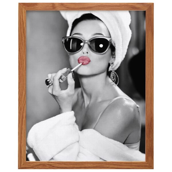 Audrey Hepburn Wall Art FRAMED - Bathroom Decor for Women - Audrey Hepburn Poster, Bath Wall Decor, Glam Wall Art, Cute Bathroom Decor, Powder Room Decor, Bathroom Wall Art, Room Decor for Teen Girls - B0DQDMMZW5