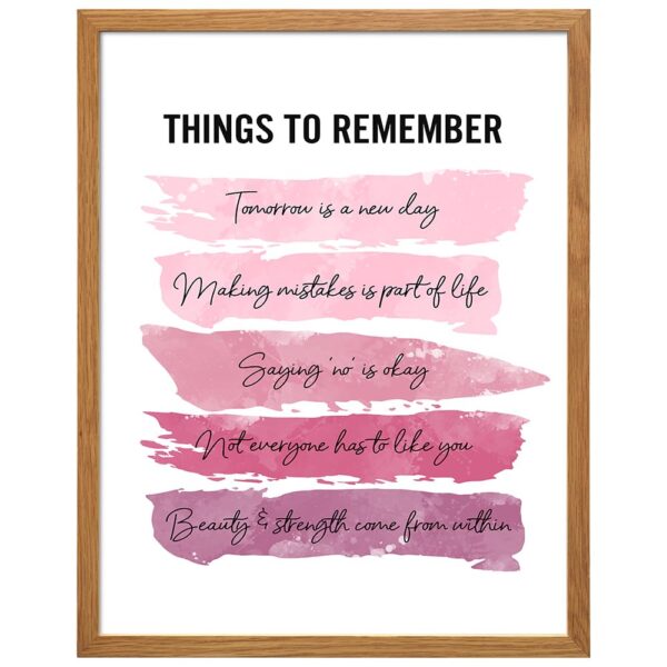 Positive Inspirational Quotes Wall Art & Decor FRAMED - LARGE 11X14 - Uplifting Encouragement Gifts for Women, Girls, Teens, Daughter, BFF - Pink Motivational Poster for Home Office, Bedroom, Bathroom - B0DQYBPG65