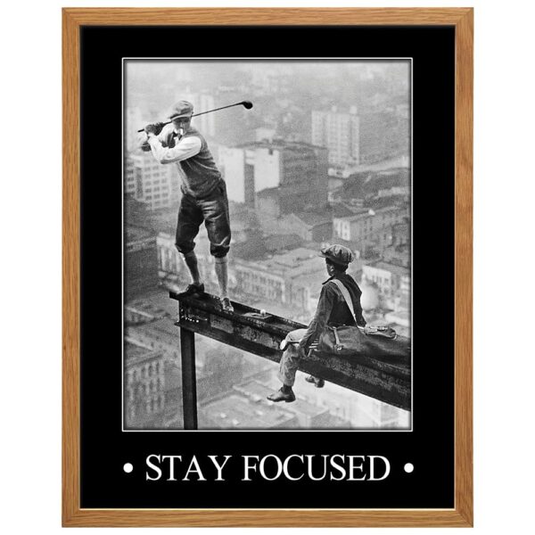 Vintage Golf Wall Art LARGE 11x14 FRAMED - Inspirational Motivational Poster - Man cave, Game Room, Home Office Decor - positive Quotes, Funny Sayings - Masculine Wall Art Photo Print, Personal Growth - B0DQYFSQ1V