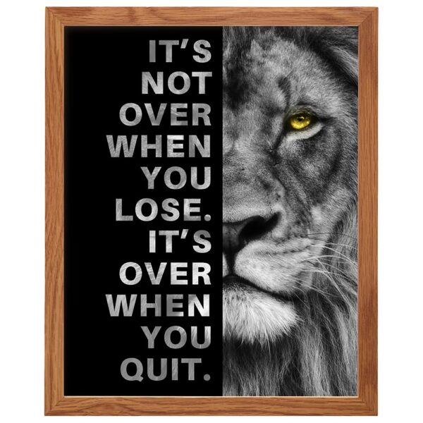 Motivational Wall Art & Decor FRAMED - Positive Quotes - Motivational poster - Office Wall Art - Lion Wall Decor - Yellowbird Art & Design - Inspiration Motivation Man cave Gym Wall Decor for Men - B0DQ2M3V6C