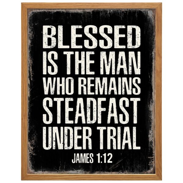 Inspirational Jesus Christ Blessed Sign 11x14 FRAMED - Bible Verse Wall Art for Men - Christian Gifts, God Wall Decor, Catholic Gifts - Scripture Wall Art, Man cave Decor, Religious Wall Decor for Men - B0DQYJ27PX