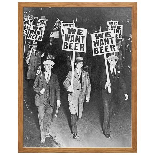 Vintage Prohibition Beer Poster LARGE 11x14 FRAMED - Unique Wall Art Decor for Home, Bar, Cafe - Funny Saying Retro Art Print - Bar Room Decor, Vintage Decorations - Bar Art, Retro Decor, Funny Saying - B0DQ2L2R2H