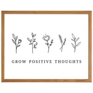 Inspiration Quotes Art Print 11x14 FRAMED - Uplifting Wall Decor for Women - Motivation Boho Home Office Decoration - positive affirmation Sayings, Inspiring Wall Art, Grow Positive Thoughts Self-care - B0DZD5C48F