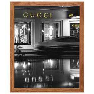 Poster of Gucci Wall Art Decorations FRAMED - 8x10 Glam Designer Wall Decor - Luxury High Fashion Design Wall Decor - Glamour Wall Art for Living Room - Designer Gifts for Women - B0DZ6XCL4X