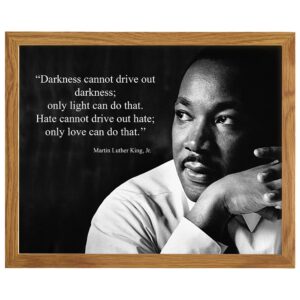 Martin Luther King Jr. Darkness Quote Wall Art Print FRAMED - Ready to Frame Photo (8X10) - Home Decor - Makes a Great Educational Gift for Schools and Teachers - MLK Inspirational and Motivational - B0DZ32CTPY
