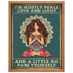 Funny Boho Wall Art 11x14 FRAMED - Zen Meditation Decor - New Age Yoga Gifts for Women - Spiritual Motivational Bohemian Art Print - Hippie Decor - positive affirmation Wall Decoration - Boho-chic - B0DZD67NN6