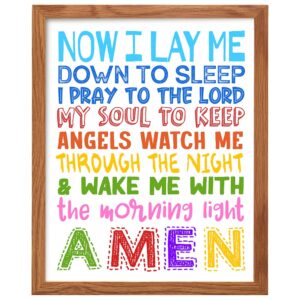 Religious Wall Art & Decor FRAMED - Cute Christian Gifts for Kids Bedroom, Nursery, Little Girls, Boys, Toddlers Room - Spiritual Prayer Wall Decor - Faith God Print - Bible Verses Quotes Sayings - B0DZ6Z31LL