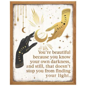 Boho Gothic Wall Decor LARGE 11x14 FRAMED - Witchy Home Decor - positive Quotes Wall Art for Women - Motivational poster Gothic Room Print - Wicca Witch Supplies - Inspirational Decoration for Women - B0DZ2PRJNP