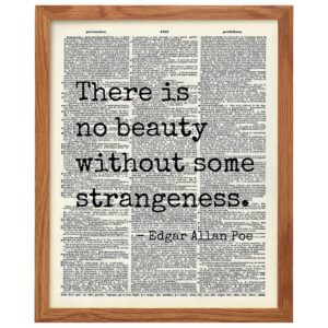 Edgar Allan Poe Quote 8x10 Dictionary Art Wall Decor Picture FRAMED - Upcycled Vintage Retro Decoration for Home, Office, Apartment, Living Room, Bedroom, Bathroom - Gift for Poetry Fans - B0CT3XN183